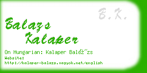 balazs kalaper business card